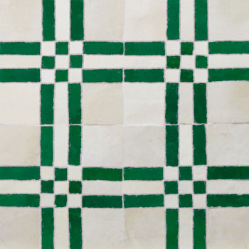 Mosaic House Moroccan tile Bravo 1-10 White Green  zellige, mosaic, zellij, field, pattern, glaze, simple, classic 